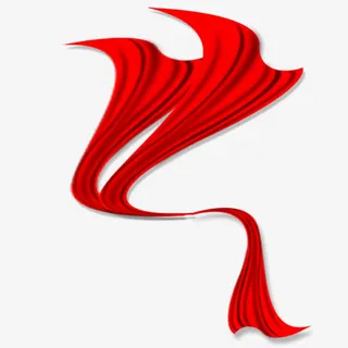 红色漂浮的丝带免抠