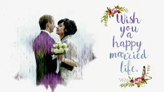 彩绘结婚的人免抠