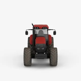 红色四轮农用拖拉机免抠