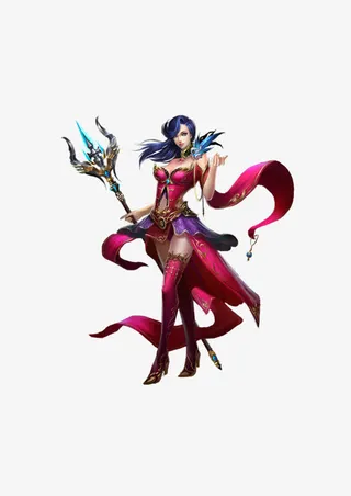 粉色古风游戏女神服饰免抠