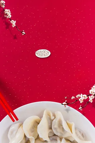 二十四节气红色中国风冬至海报高清