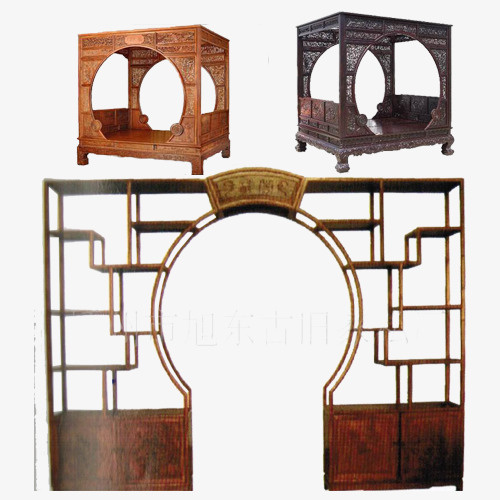 架子床雕花免抠