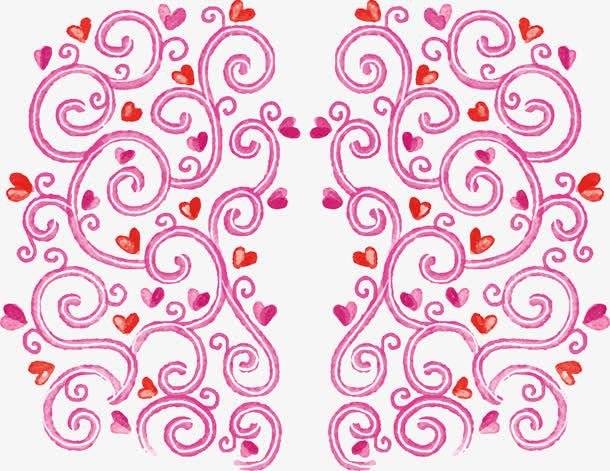 水彩情人节banner矢量素材