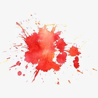 红色渐变水墨墨点元素免抠