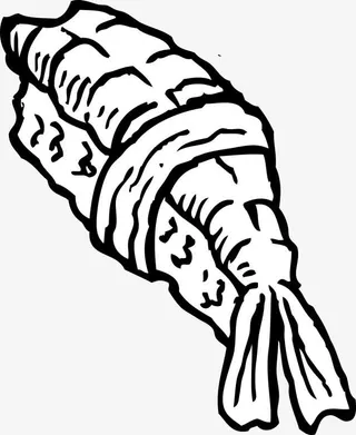 手绘三文鱼寿司素材图免抠