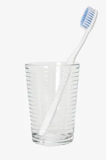 白色杯子里的白色牙刷实物免抠
