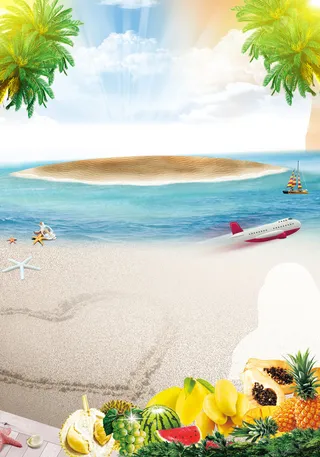 夏季水果促销海报背景素材高清