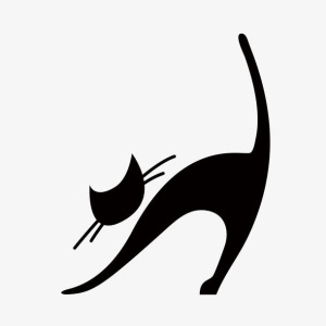 黑色猫咪剪影免抠