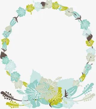 绿色清新草圈免抠