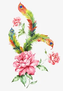 粉色梦幻唯美鲜花花朵植物叶子孔免抠