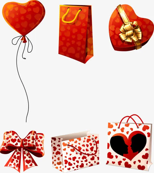 心形包装礼盒免抠