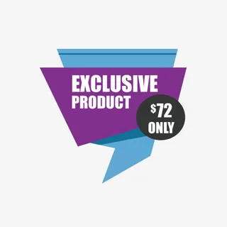 手绘紫色创意折纸促销标签免抠