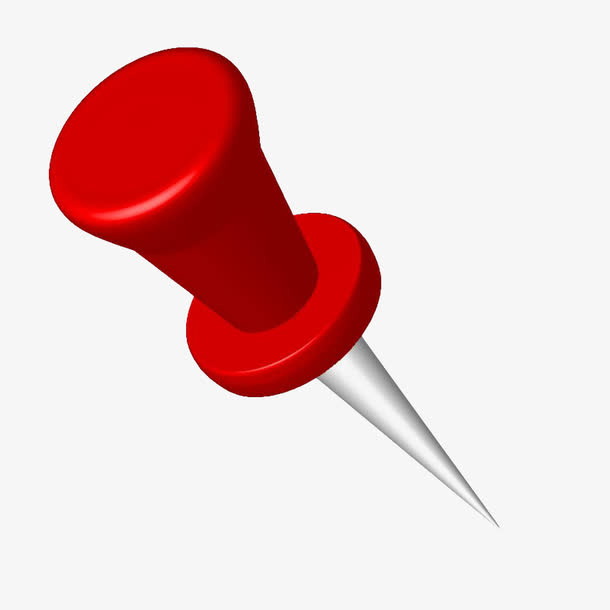 手绘矢量红色图钉免抠