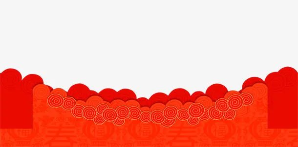 祥云底栏花边设计纹理免抠