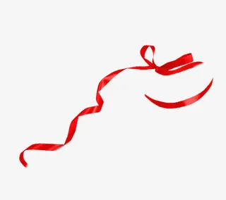 唯美精美红色彩带丝带蝴蝶结免抠