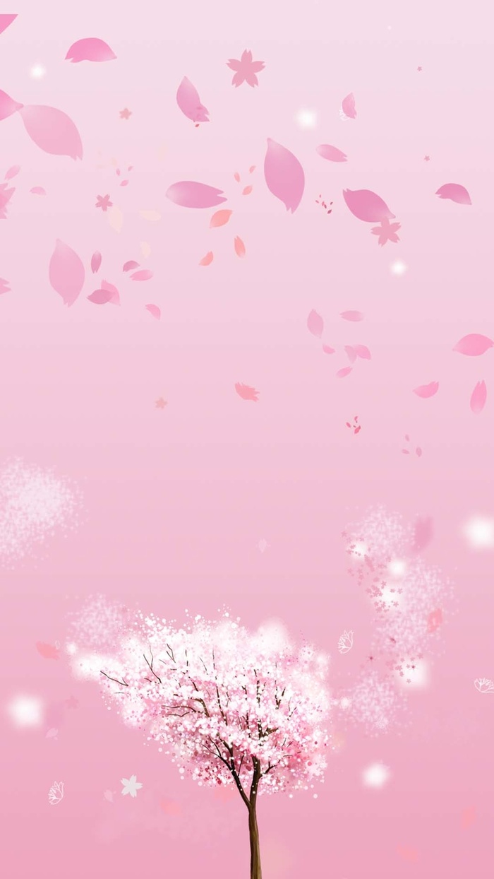 粉色浪漫花瓣樱花PSD分层H5背景素材高清