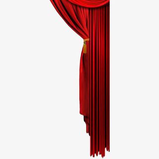 红色窗帘免抠