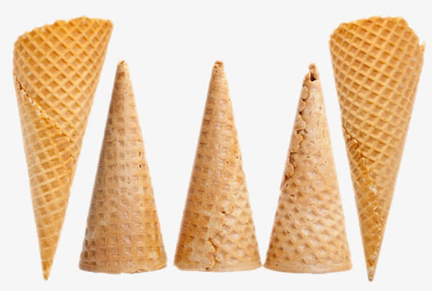 棕色立体甜筒雪糕实物免抠