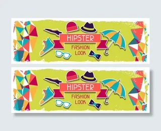 复古风潮流行元素设计免抠