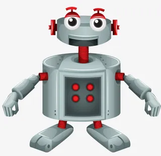 科技感桶形小机器人免抠
