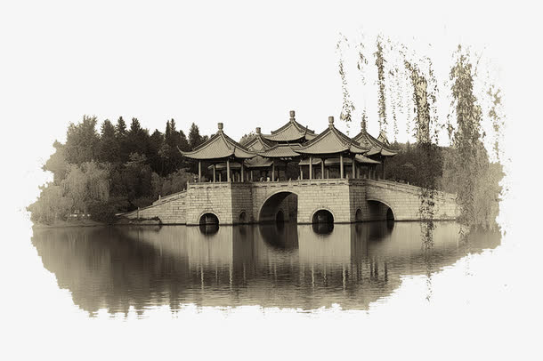 扬州瘦西湖五亭桥免抠