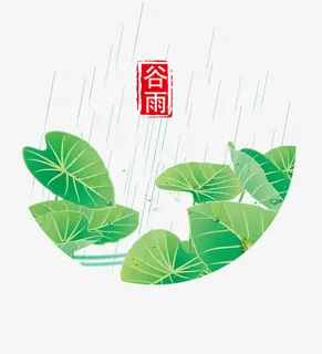 谷雨创意节气图免抠