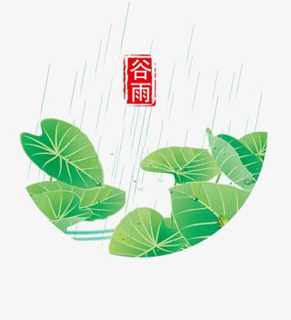谷雨创意节气图免抠