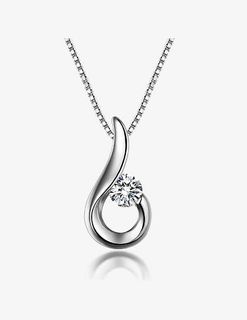 简约银色吊坠免抠