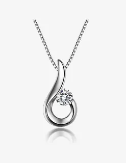 简约银色吊坠免抠