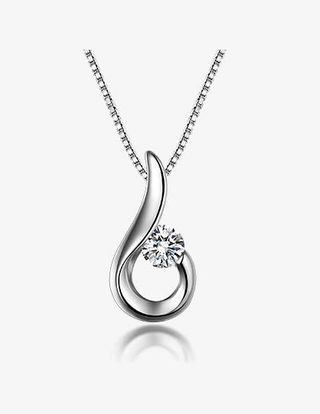 简约银色吊坠免抠