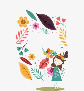 38女人节可爱卡通女孩设计免抠