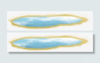 圆形蓝色沙漠湖泊金秋免抠