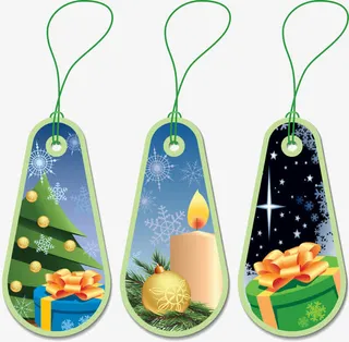 圣诞主题吊卡矢量素材免抠