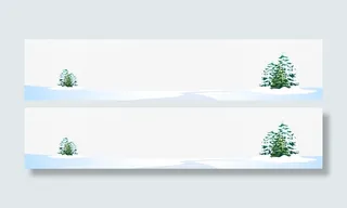 卡通雪地美景背景