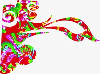 中国风纹理花朵装饰免抠