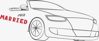 黑色线条汽车免抠