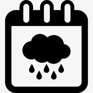 雨季在日历页面符号图标免抠