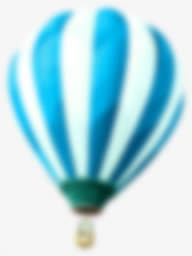 蓝色热气球蒸汽球免抠