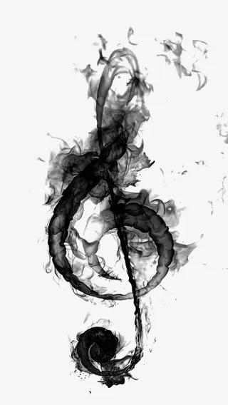 黑色烟雾音乐乐符免抠