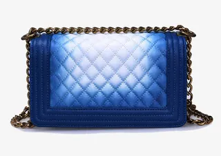 女士包深蓝菱格渐变产品实物促销免抠