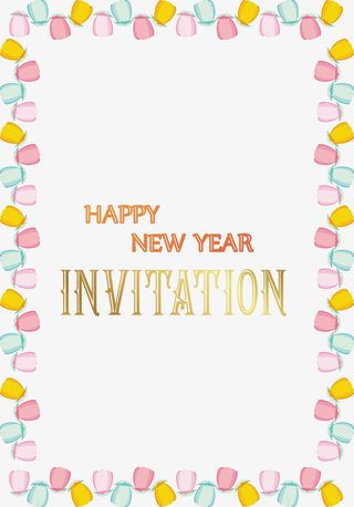 年会邀请函花朵装饰免抠