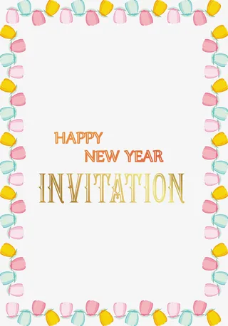 年会邀请函花朵装饰免抠