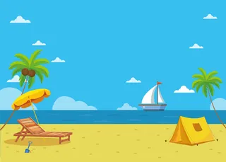 矢量卡通沙滩背景
