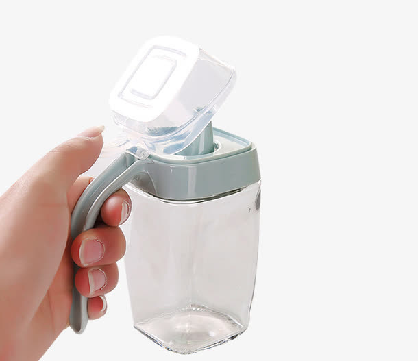 手持玻璃油罐油瓶素材免抠