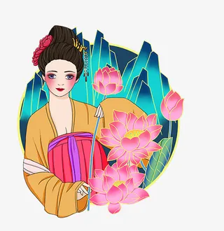 潮年古代人物国潮风新年免抠