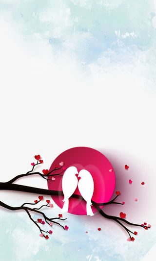 七夕情人节海报背景免抠