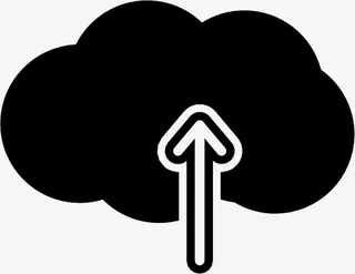 黑色云朵上传成功图标免抠
