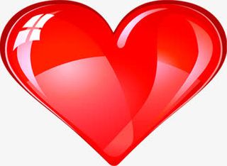 红色亮光婚庆爱心免抠