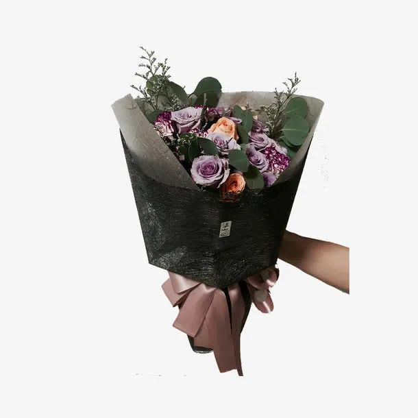 一束手捧花免抠