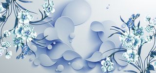 时尚立体剪纸花卉高清